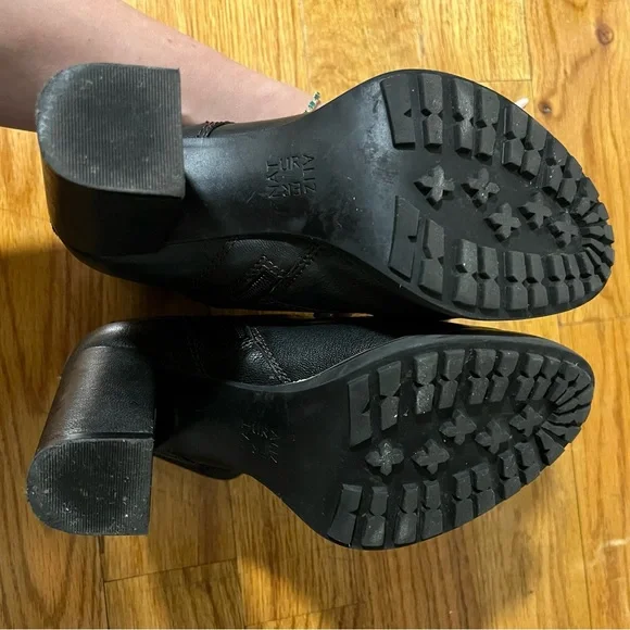 Naturalizer Callie Black Leather Lace Up Heeled Boots Size 7.5 - Picture 5 of 6